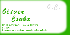 oliver csuka business card